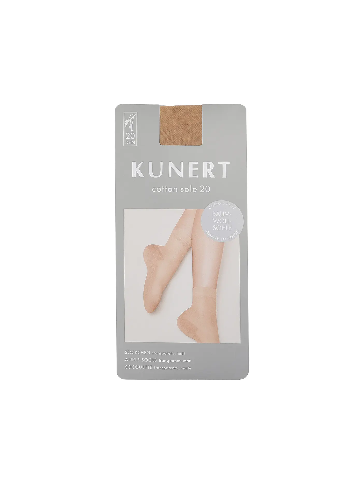 KUNERT | Söckchen COTTON SOLE 20 DEN crystal | 